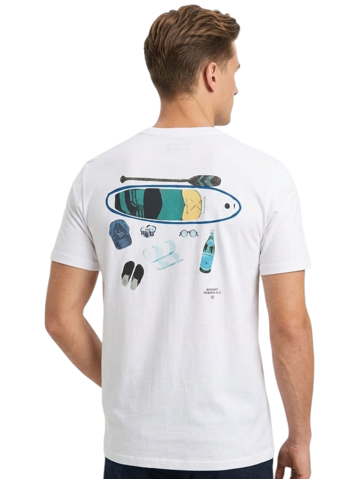 Men's Printed Back Top,White