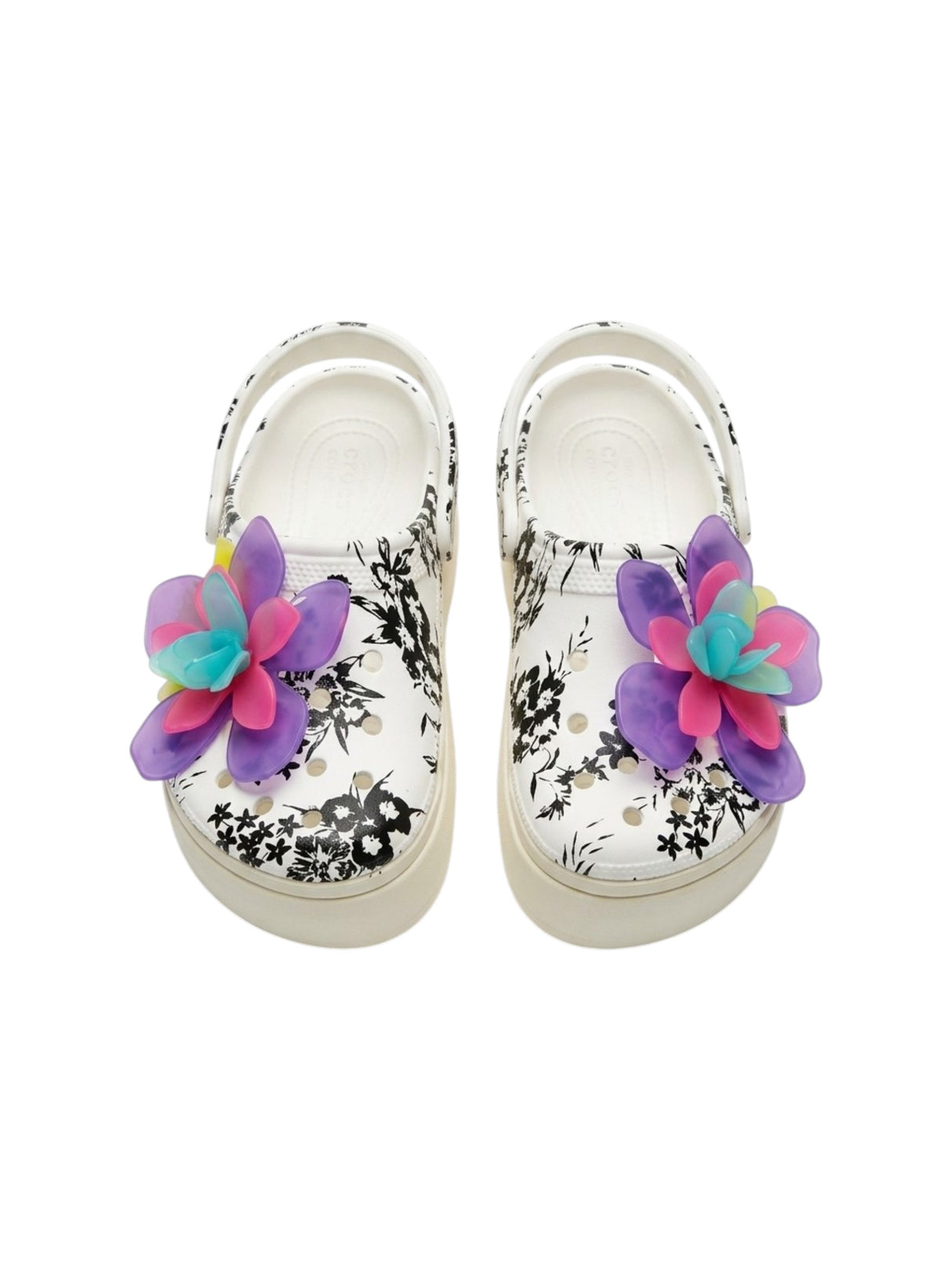 Women's Floral Slipper,White