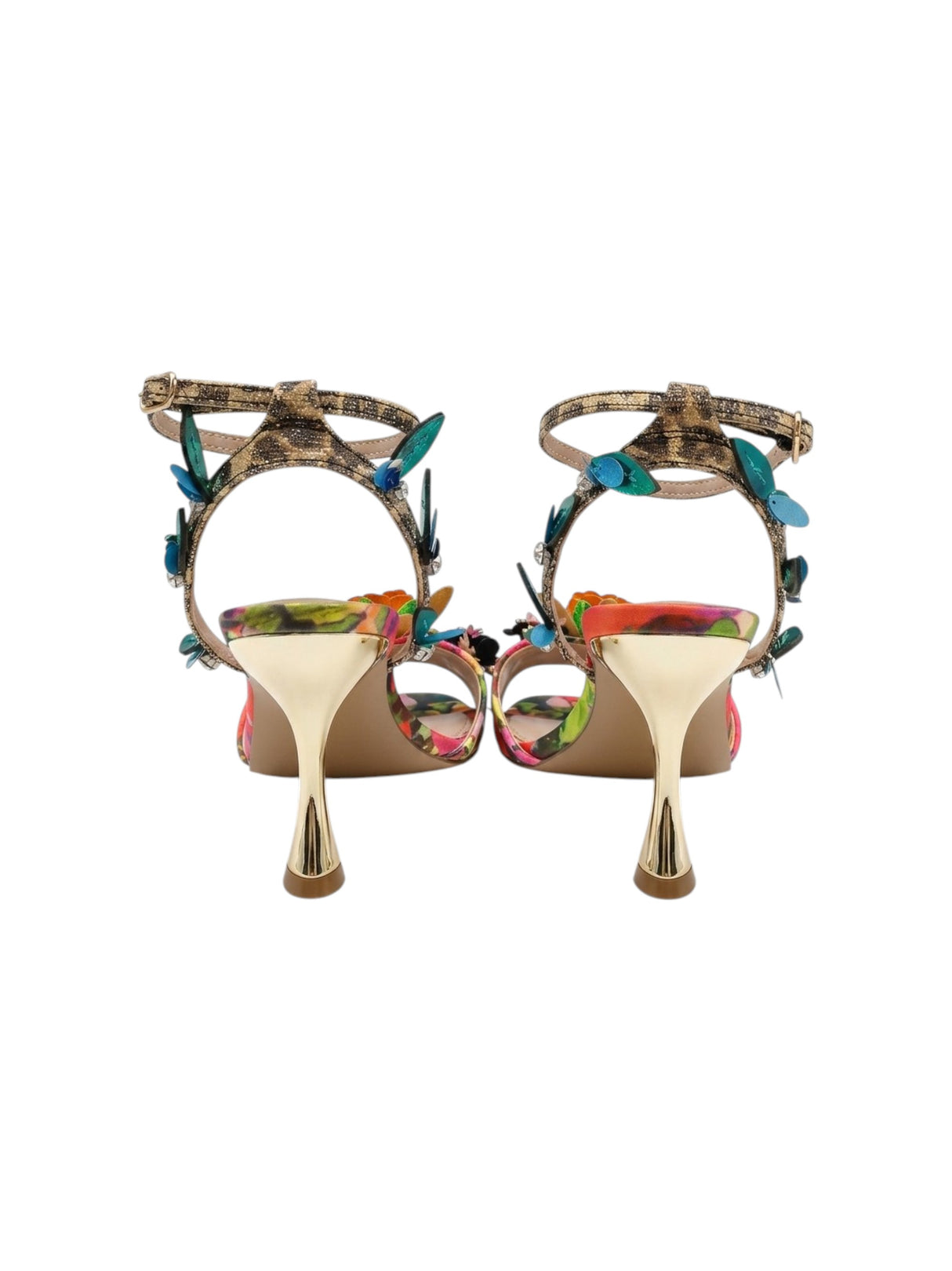 Women's Floral Designes Heeled Shoes,Multi