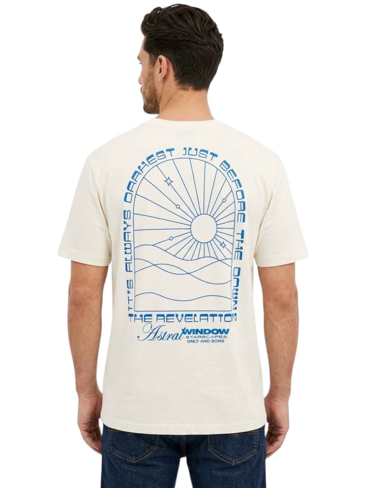 Men's Printed Top,Light Beige