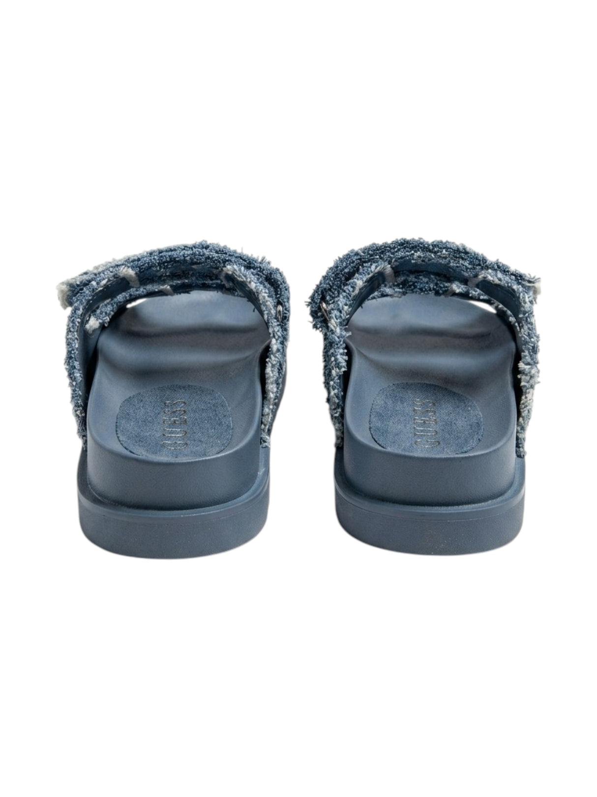 Women's Textured Denim Slippers,Dusty Blue