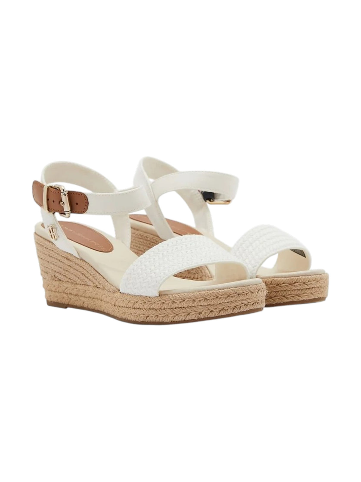 Women's Textured Espadrille Sandals,White/Brown