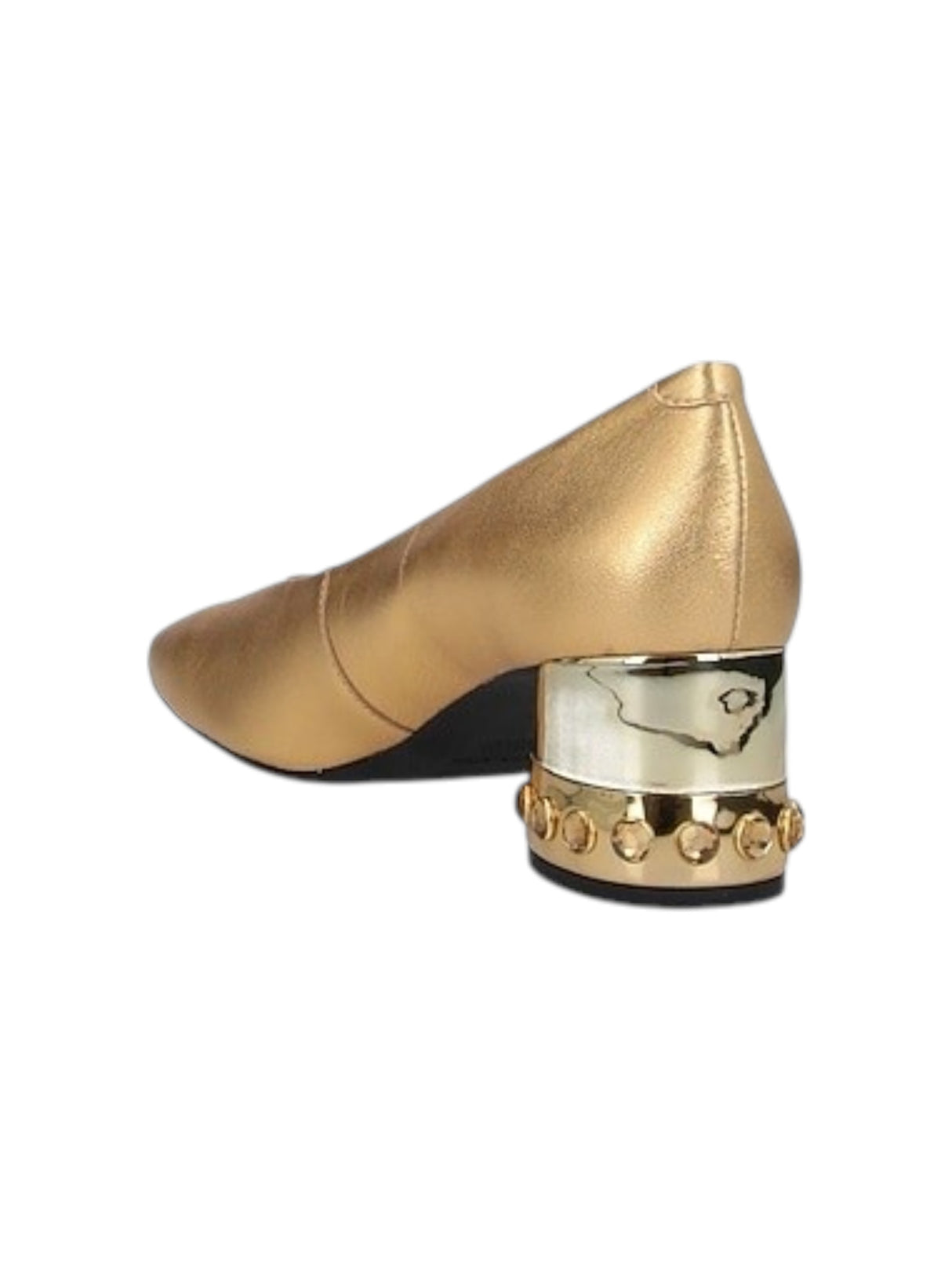 Women's Plain Heeled Shoes,Gold