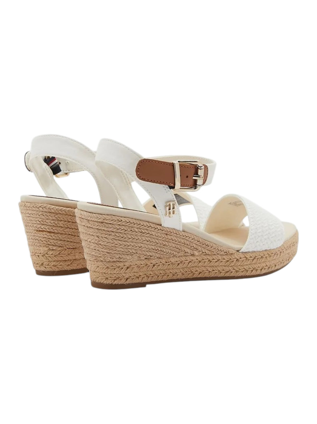 Women's Textured Espadrille Sandals,White/Brown
