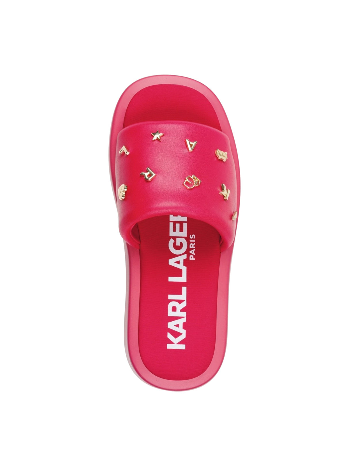 Women's Plain Opal Studded Slippers,Hot Pink