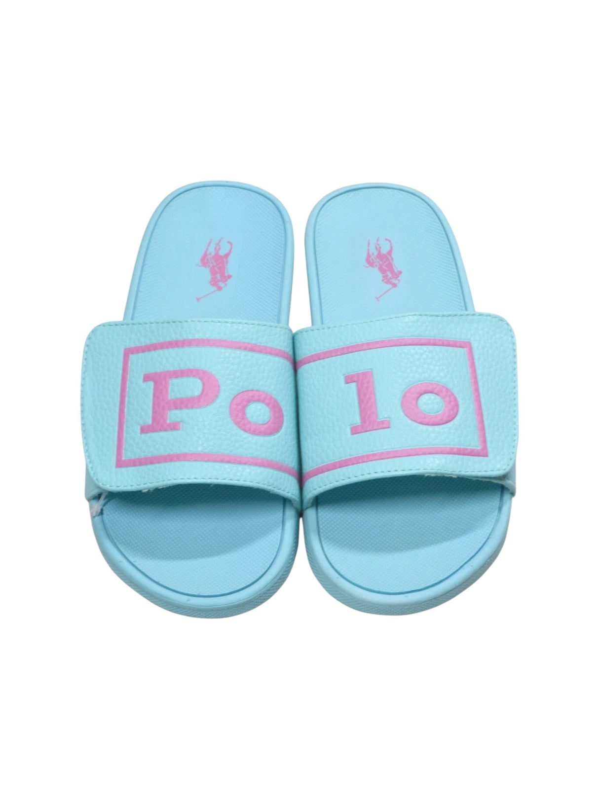 Kids Girl's Logo Patched Slippers,Turquoise