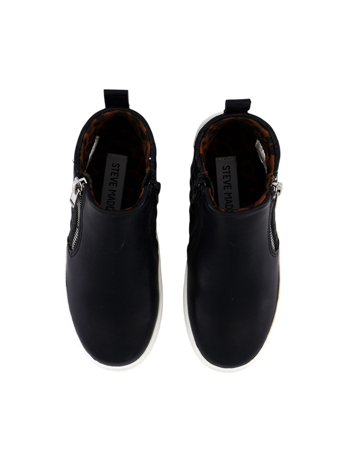 Kids Girl's Plain Leather Shoes,Black