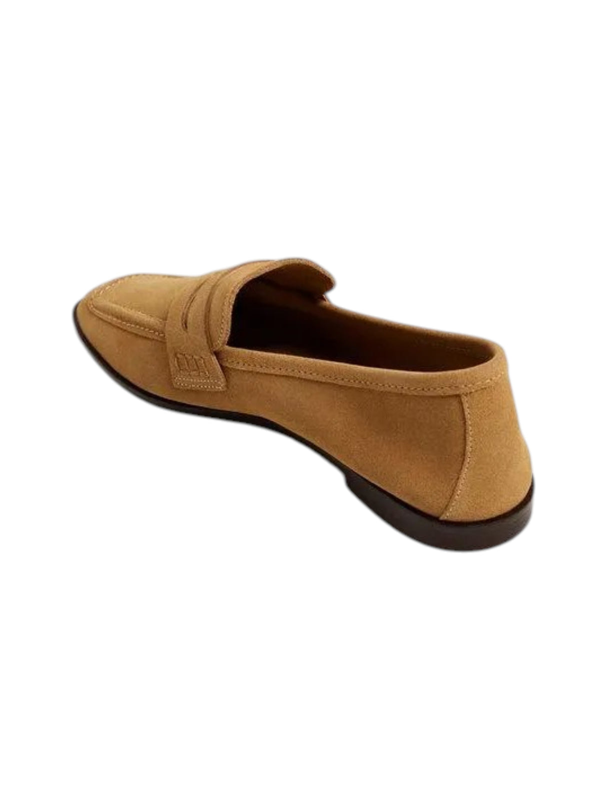 Women's Textured Penny Loafers Shoes,Light Brown