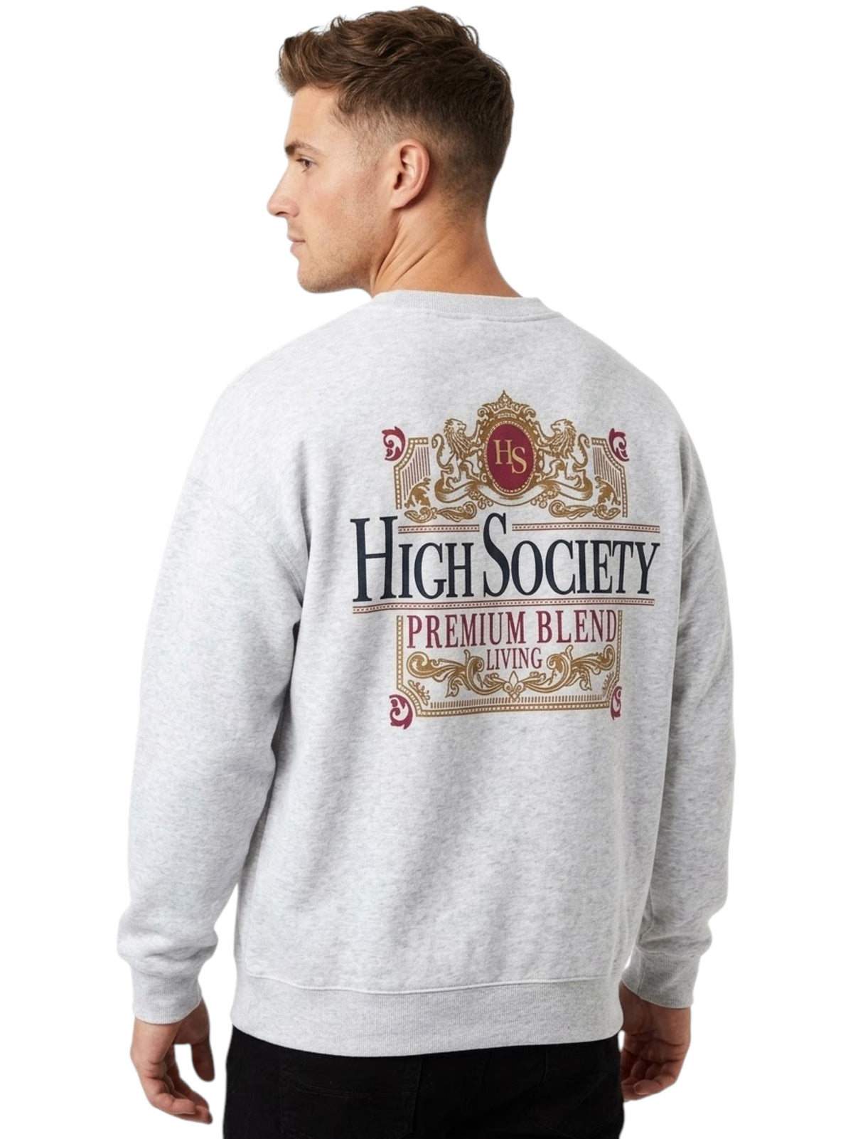Men's Brand Logo Printed Sweater,Grey