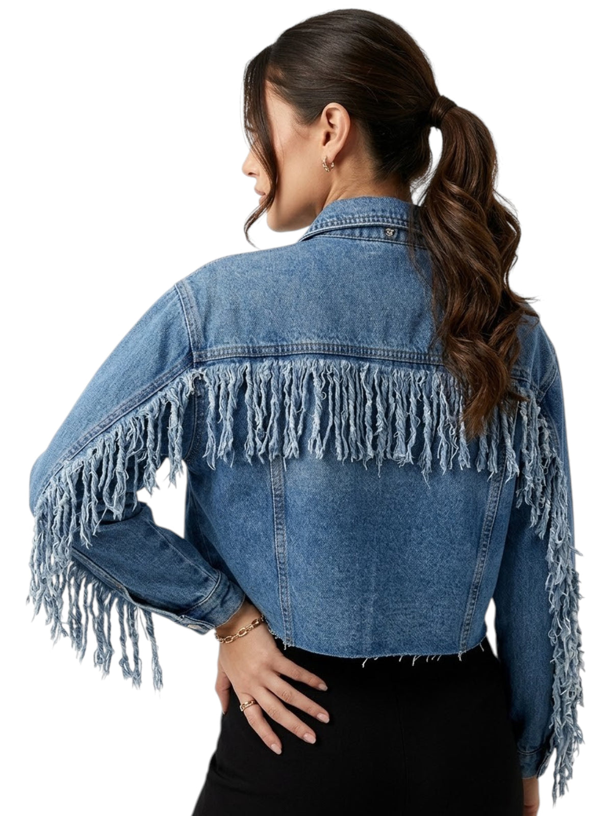Women's Plain Denim Jacket,Blue