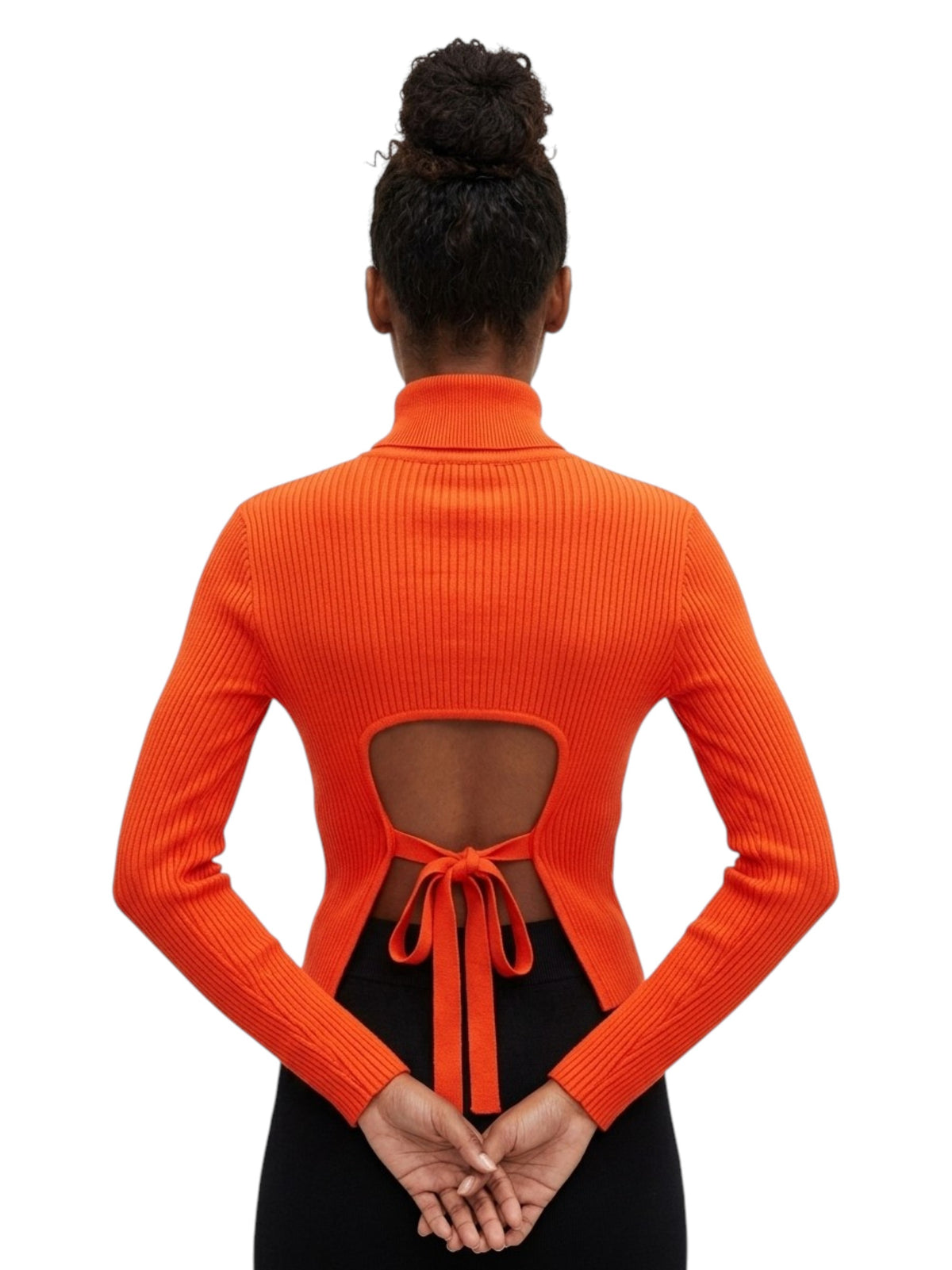 Women's Ribbed Top,Orange