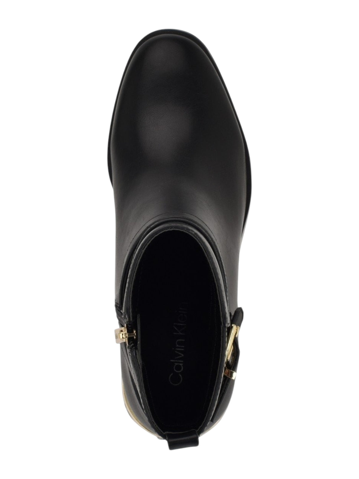 Women's Plain Leather Ankle Boots,Black