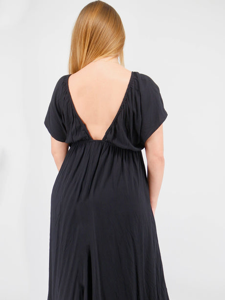 Women's Side Split V-Neck Dress,Black
