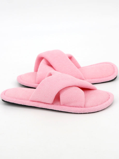 Women's Cross Strap Slippers,Pink