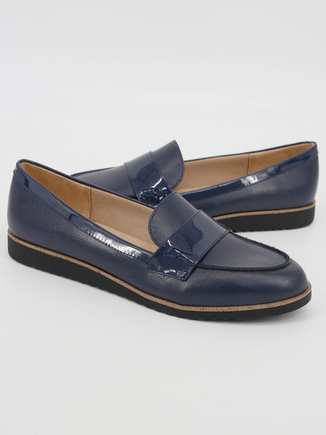 Women's Slip on Casual Loafers,Navy