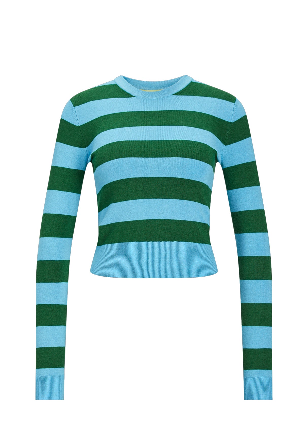 Women's Striped Ribbed Sweater,Blue/Green