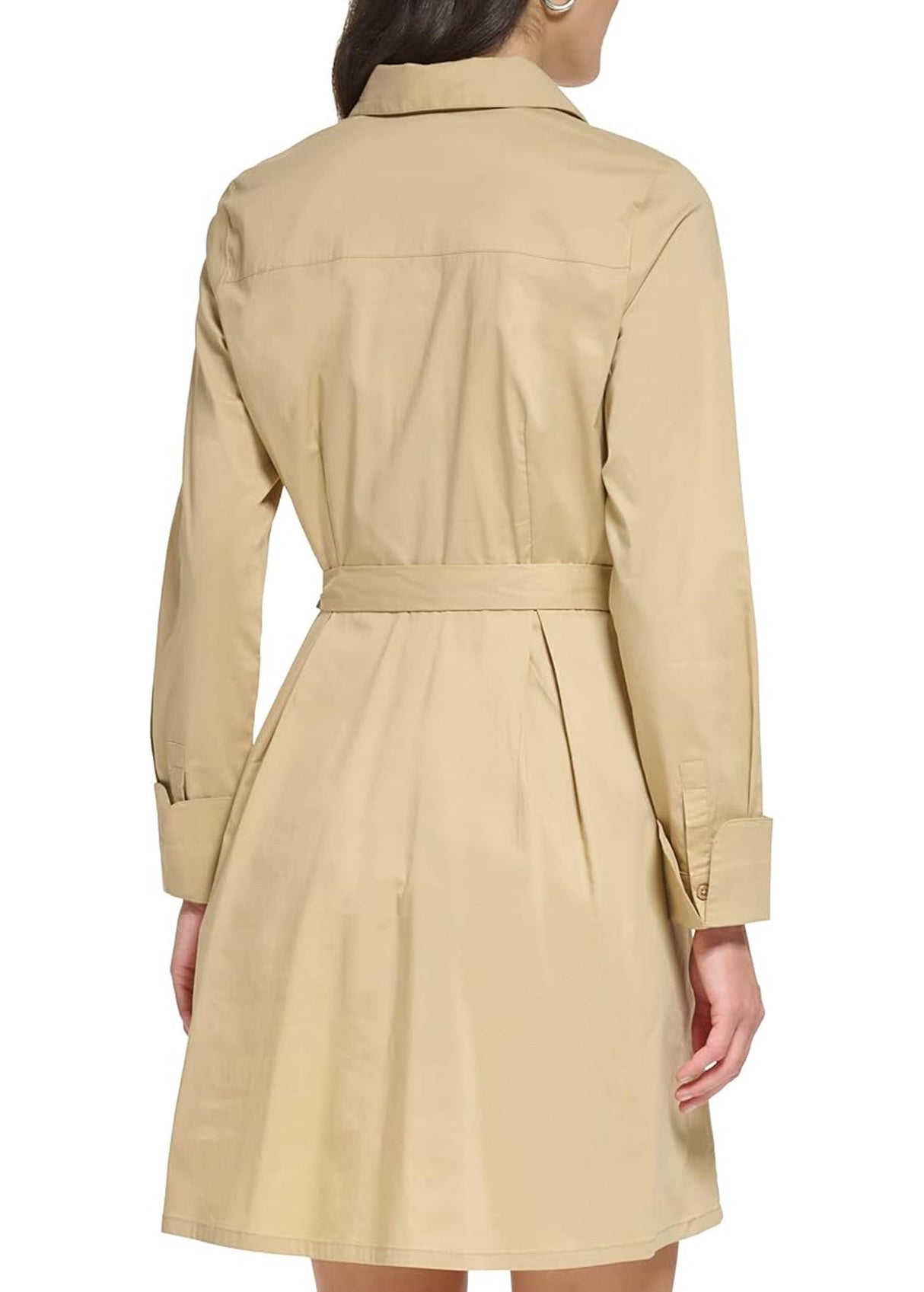 Women's Tie Waist Dress,Khaki