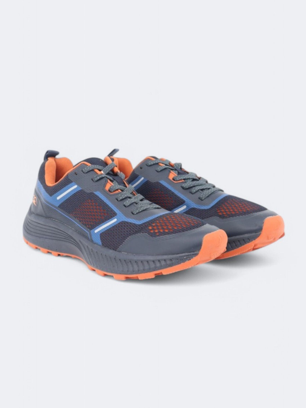Men's Printed Trainers,Navy/Orange