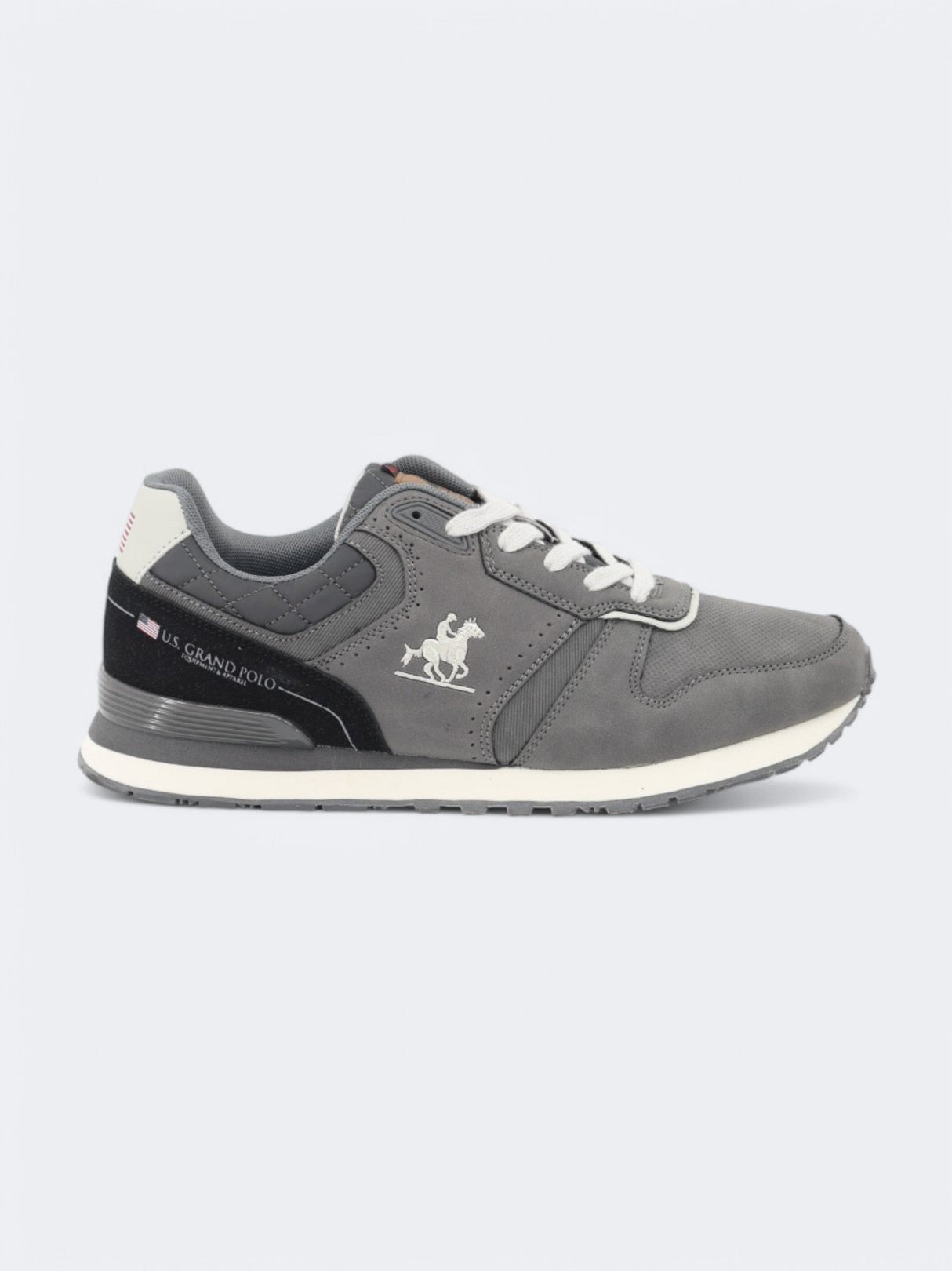 Image for Men's Brand Logo Embroidered Sneakers,Grey