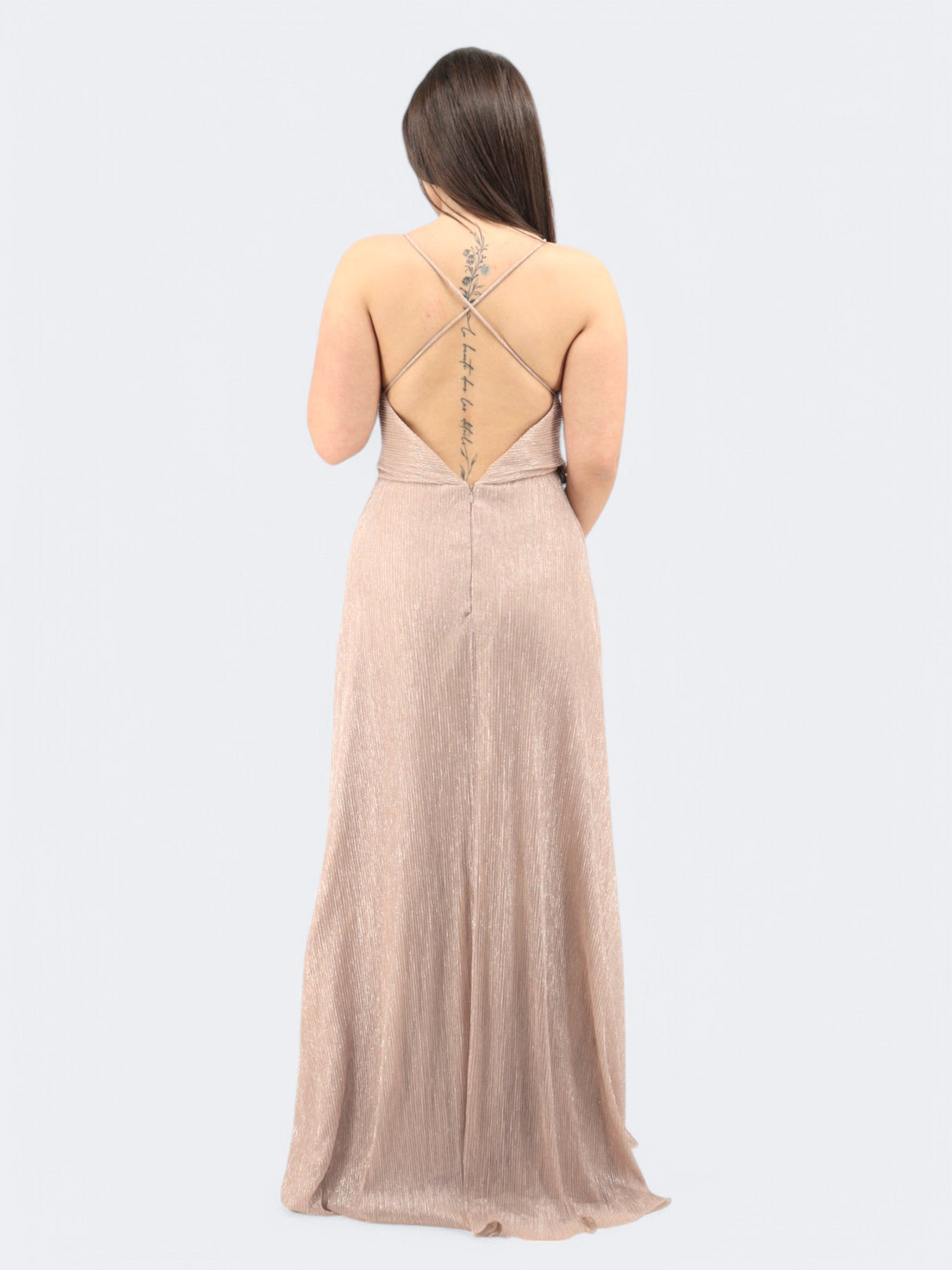 Women's Metallic Dress,Rose Gold