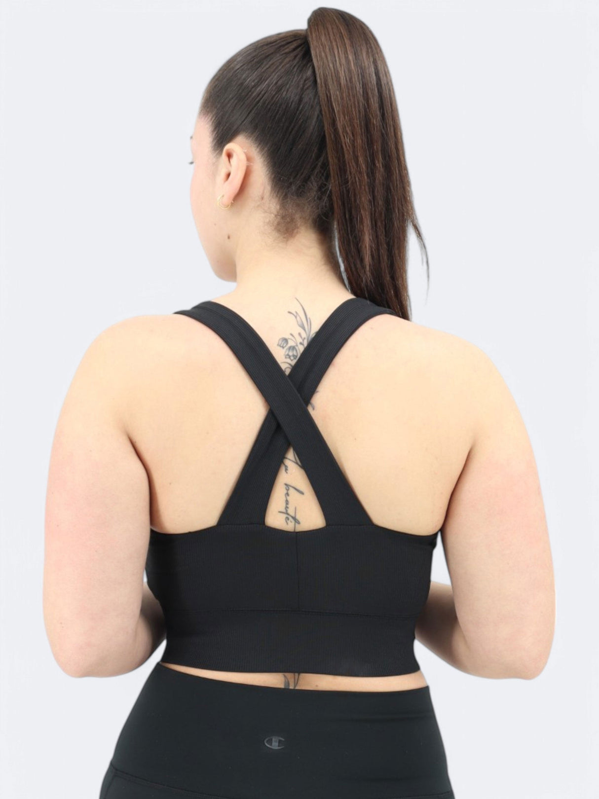 Image for Women's Ribbed Sports Cropped Top,Black