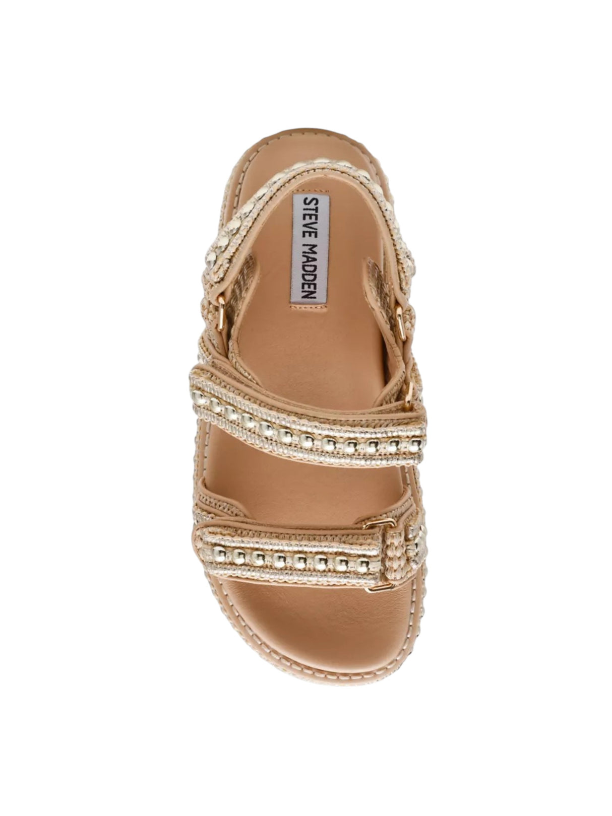 Women's Gold Studded Sandals,Beige
