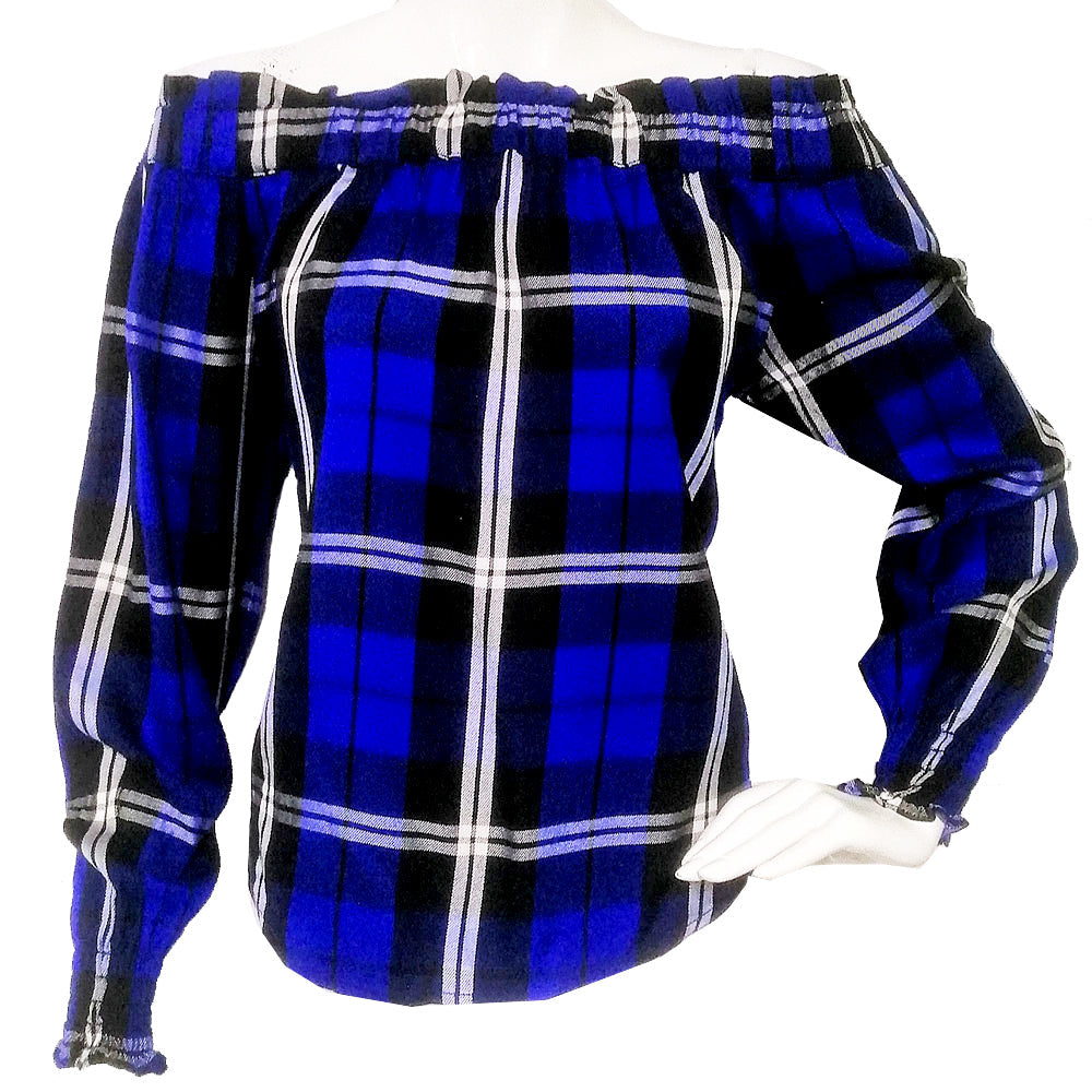Image for Women's Plaid Casual Top,Blue