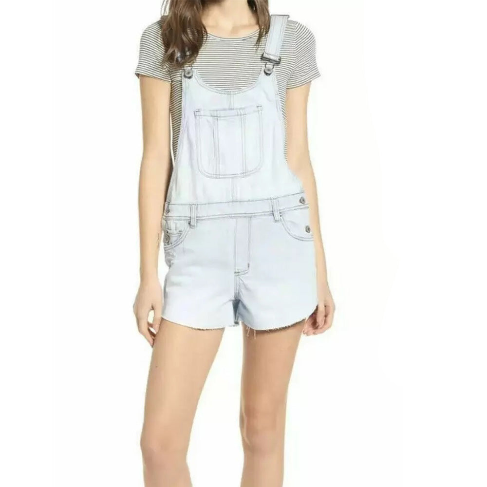 Image for Denim Jean Shortall Overall Raw Hem, Light Blue