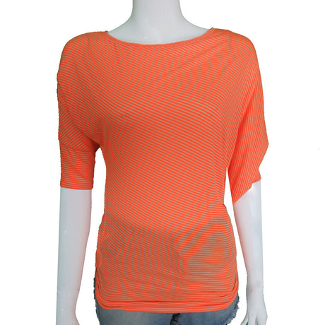 Image for Women's Striped Casual Top,Orange