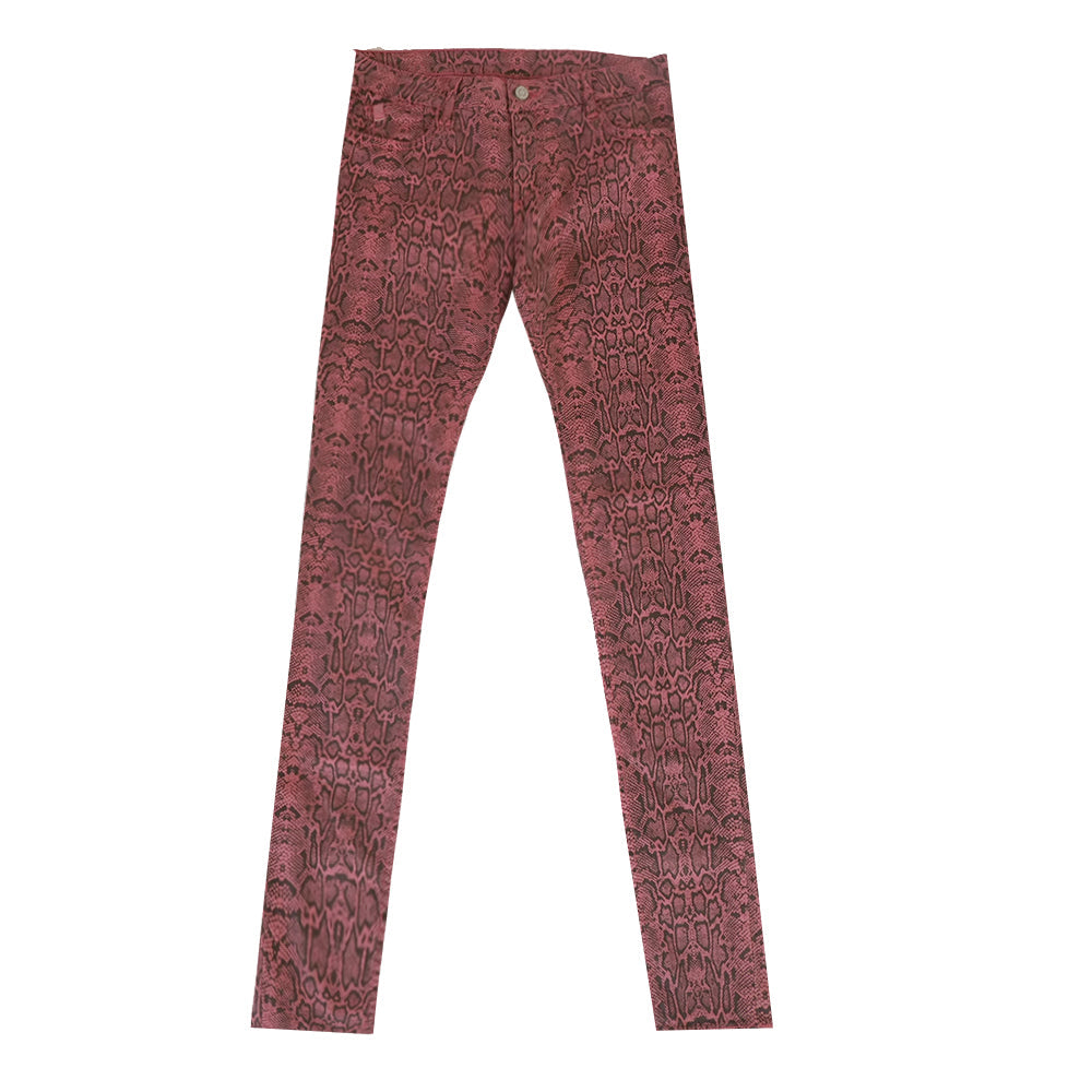 Image for Women's Printed Casual Jeans,Pink/Black