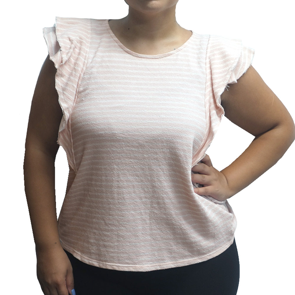 Image for Women's Ruffled Sleeve Top,Pink