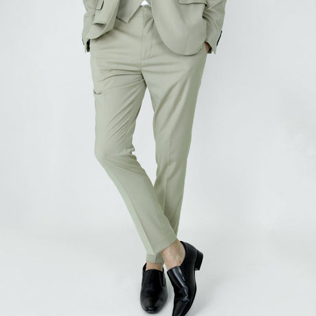Image for Men's Plain Slim Fit Fabric Pant,Beige