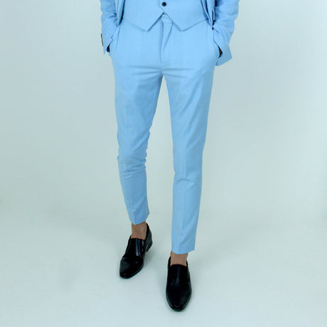 Image for Men's Plain Slim Fit Fabric Pant,Blue