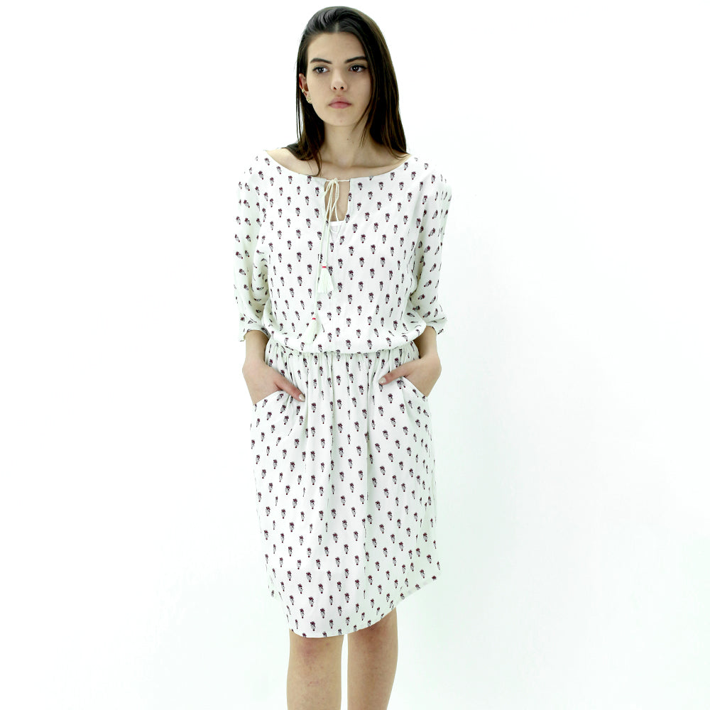 Image for Women's Cold-Shoulder Midi Dress,White