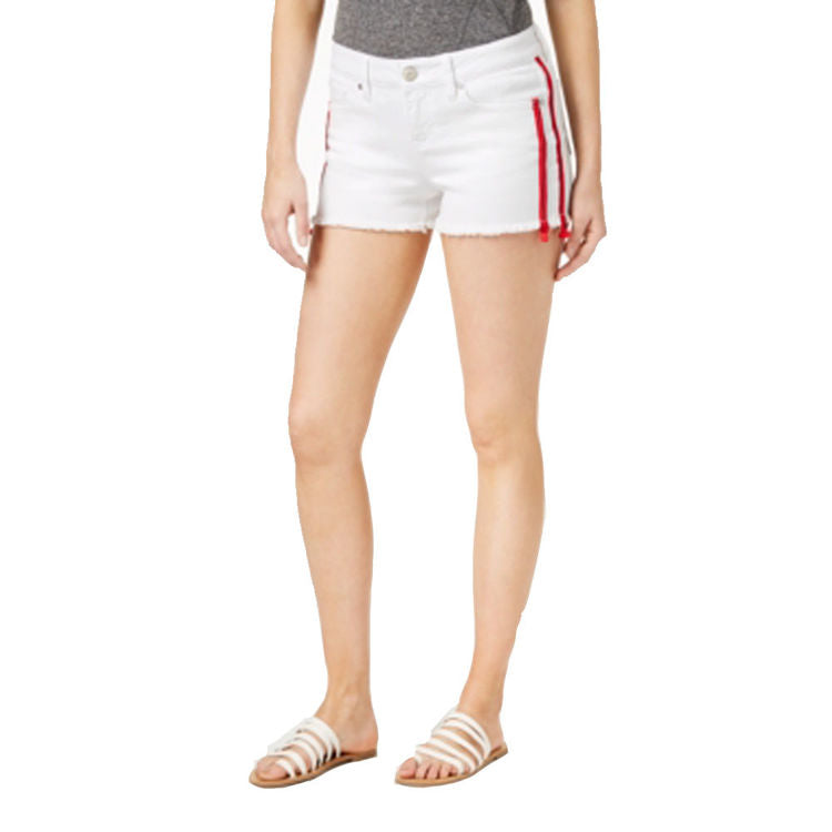 Image for Women's Striped & Faded Denim Shorts