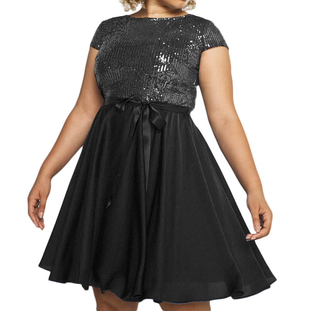 Image for Women's Sequined Dress,Black