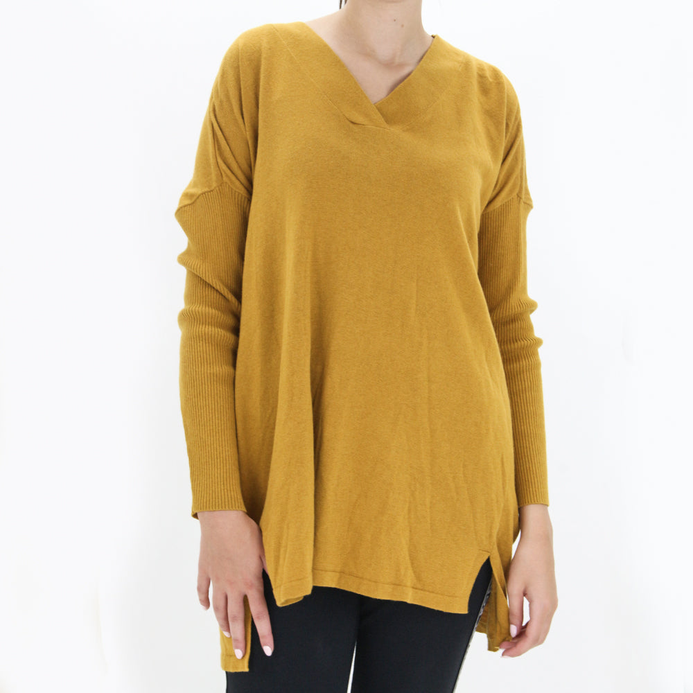 Image for Women's Textured Sweaters,Mustard