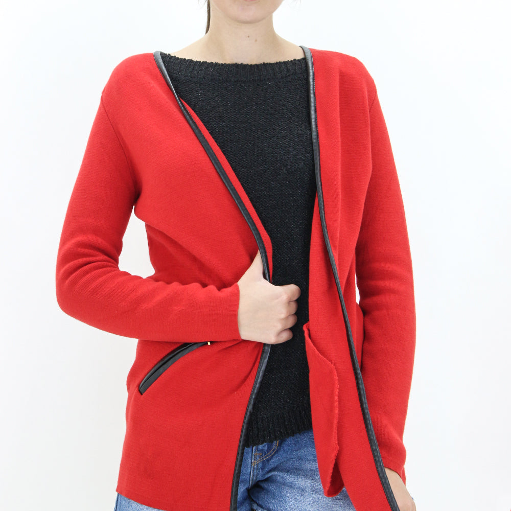Image for Women's Cotton Completer Cardigan Sweater,Red