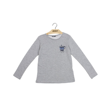 Image for Kids Girl Long-Sleeve Graphic Sweater,Light Grey
