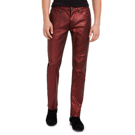 Image for Men's Slim-Fit Metallic Shine Pant,Red