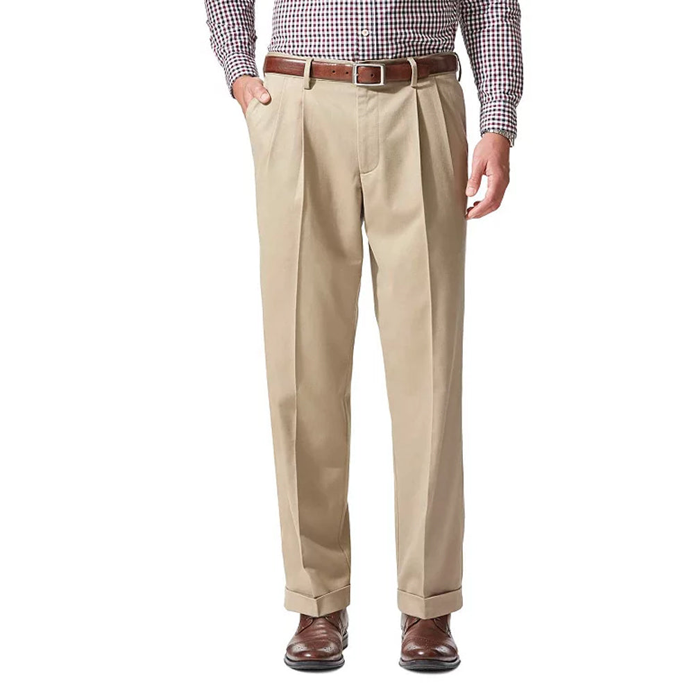 Image for Men's Double Pleat Cuffed Casual Pant,Beige