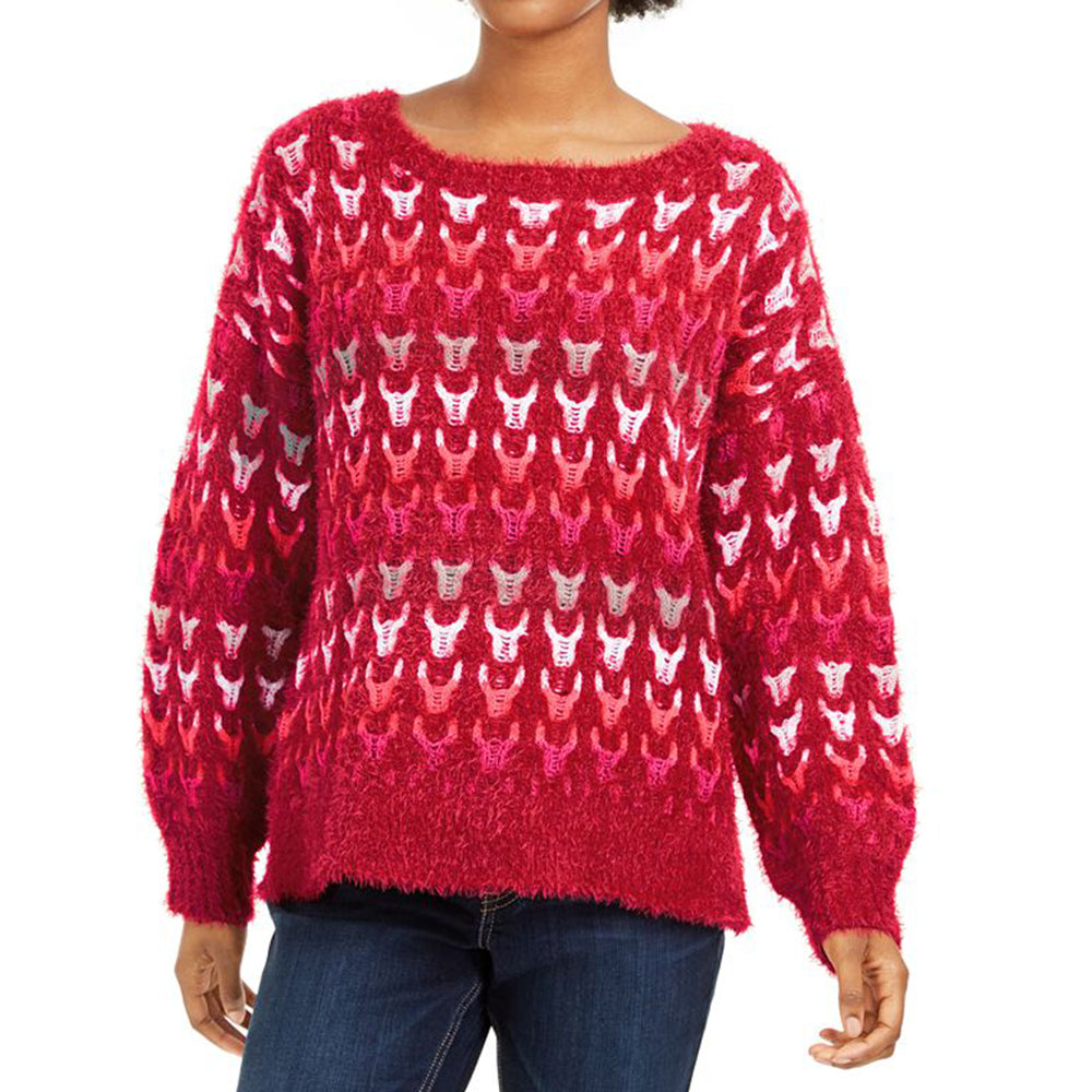 Image for Women's Textured Sweater,Red