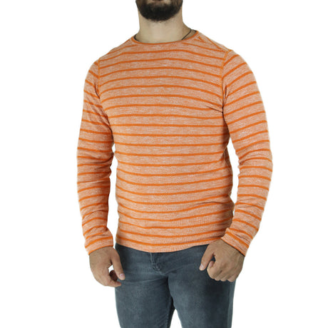 Image for Men's Striped Casual Sweater,Orange