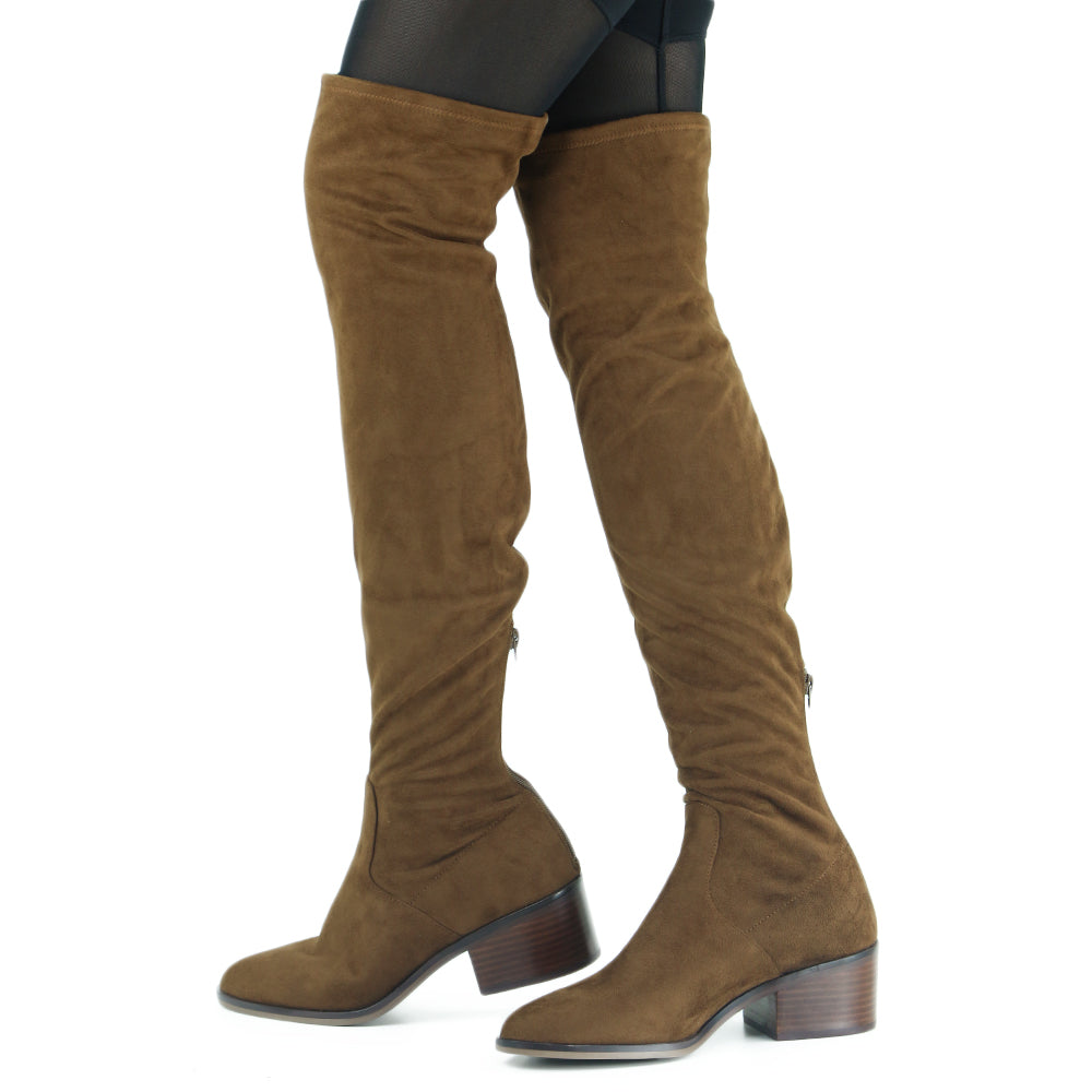 Image for Women's Textile Wide Boot,Brown