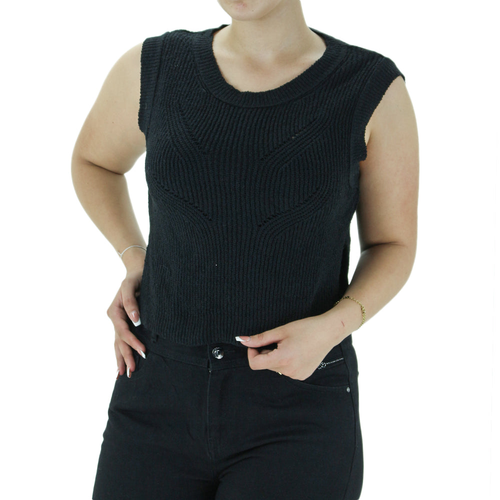 Image for Women's Ribbed Sweaters,Black