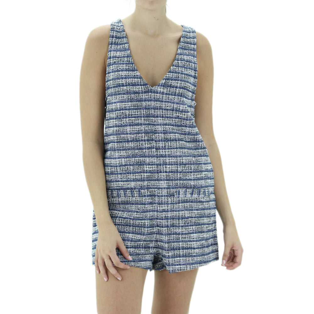 Image for Women's Tweed Sleevless Romper,Multi