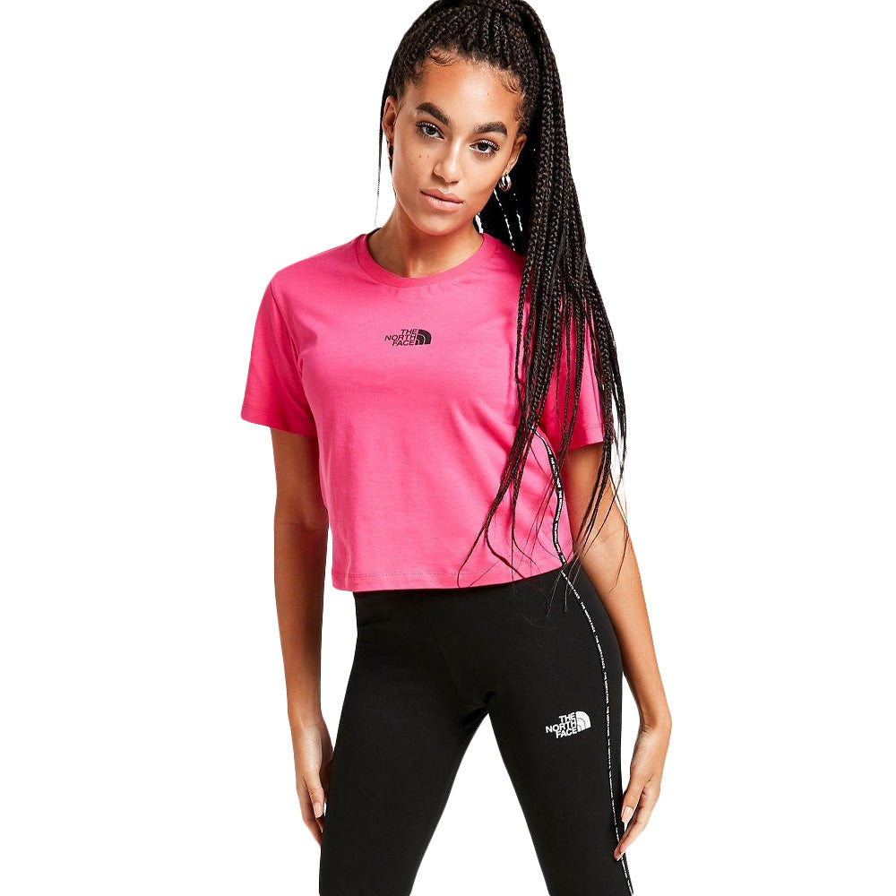 Image for Women's Short Sleeve Crop Top,Pink