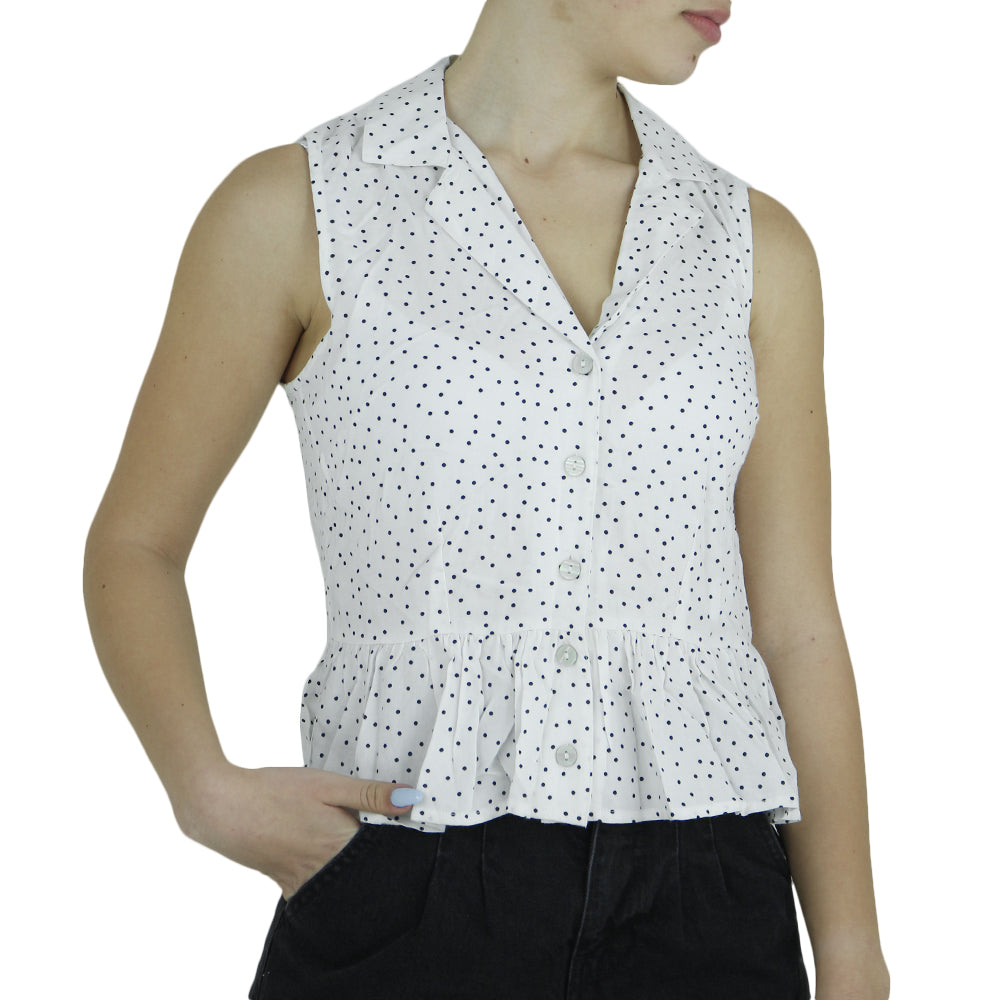 Image for Women's Polka Dot Shirt,White/Black