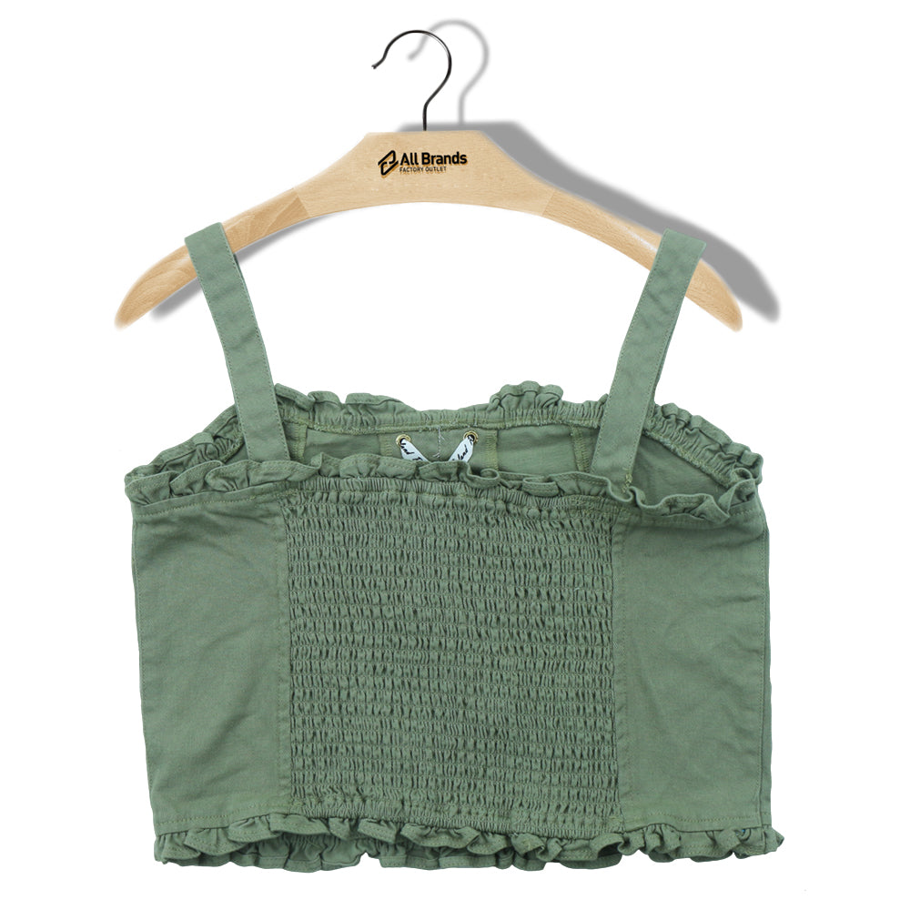Image for Kid's Girl Smocked Crop Top,Olive