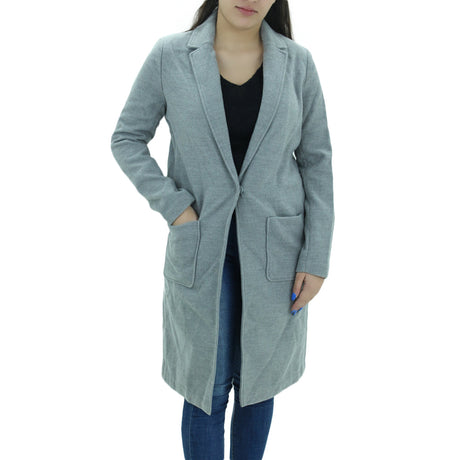 Image for Women's Plain Long Coat,Grey